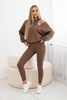 Komplet 3-częściowy bluza + top + legginsy mocca