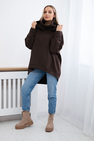 Bluza ocieplana oversize brązowa