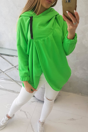 Bluza z krótkim suwakiem zielony neon