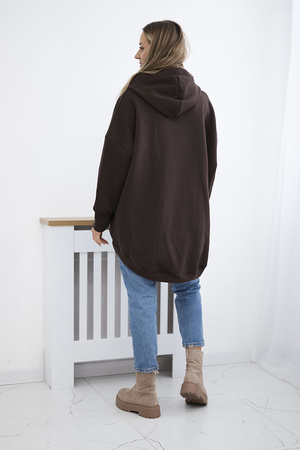 Bluza ocieplana oversize brązowa