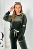 Komplet welurowy bluza + spodnie khaki