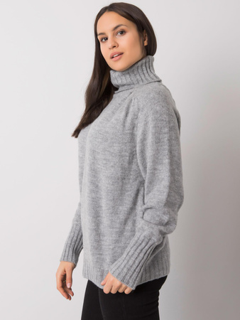 Sweter damski z golfem Tiyarna RUE PARIS - szary