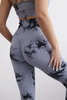 Komplet fitness top + legginsy push up szary + czarny