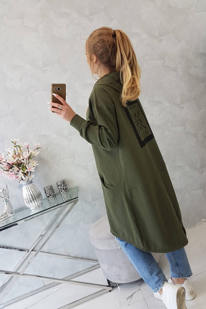 Narzutka z kapturem oversize khaki